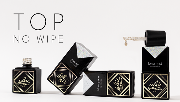 topy hybrydowe no wipe od Eclair Nail